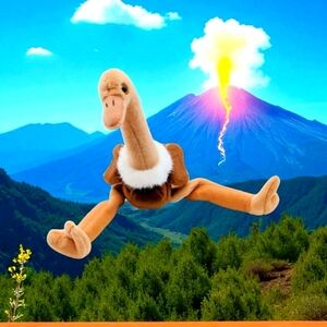 1997 Ty Beanie Baby Stretch Plush Ostrich Toy